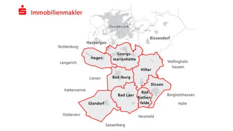 Karte Osnabrücks Süden